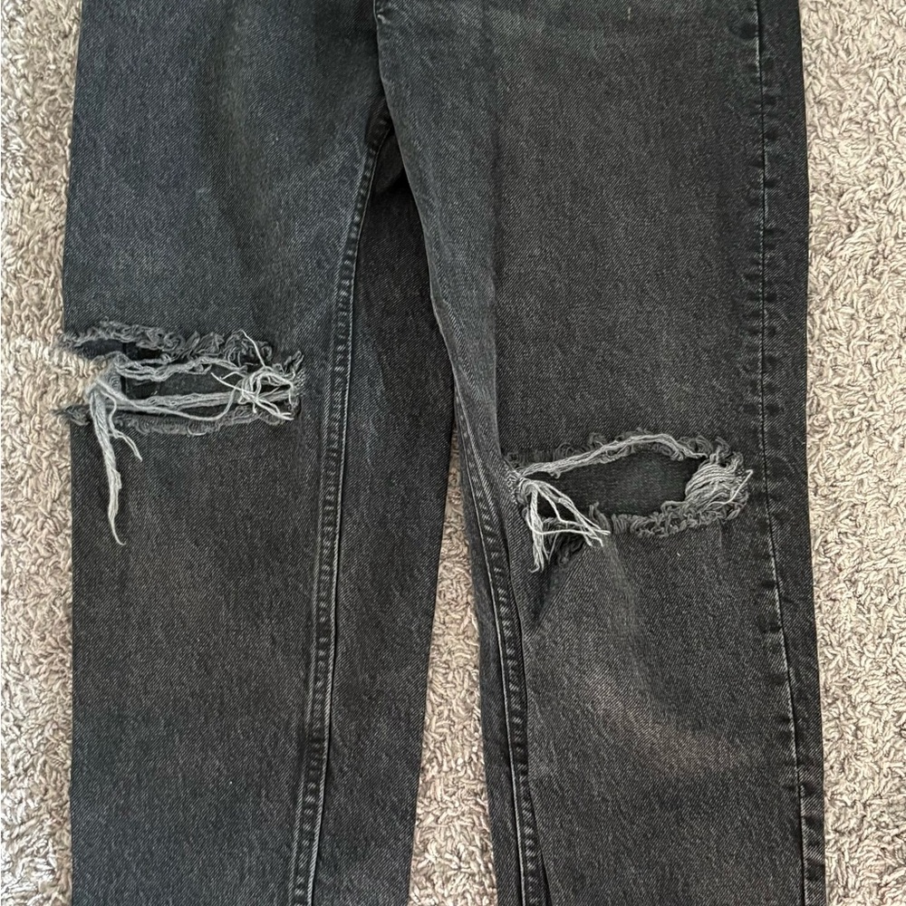 Zara Black Skinny Jeans with Distressed Details
